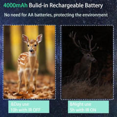 Jumelles vision nocturne 8X rechargeables pour chasse et camping