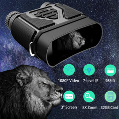 Jumelles vision nocturne 8X rechargeables pour chasse et camping