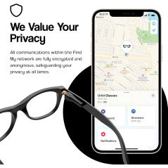 ORBIT x Glasses - Localisateur de lunettes compatible Apple Find My (iOS uniquement), non compatible Android