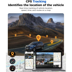 Caméra Dash 360° 4 Canaux Voiture GPS 5G WiFi Vision Nuit 128GB