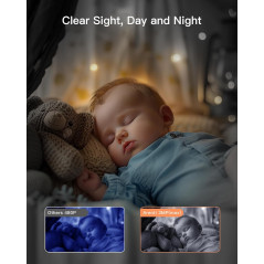 Moniteur Bébé ARENTI 2 Caméras 2K WiFi 6 avec Détection Sons