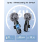 Microphone sans fil mini lavalier Bluetooth 2 en 1 pour iPhone, iPad, Android - 2 pièces, réduction de bruit Microphone sans fil mini lavalier Bluetooth 2 en 1 pour iPhone, iPad, Android - 2 pièces, réduction de bruit