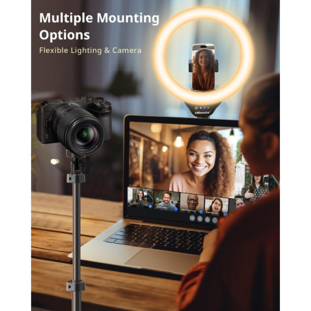 UBeesize Ring Light 12 avec Trépied 62 pour Vidéo, Live Streaming, Compatible Téléphones & Caméras