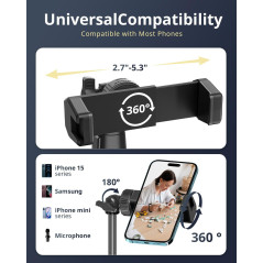 UBeesize Ring Light 12 avec Trépied 62 pour Streaming
