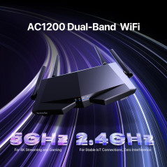 Routeur WiFi Tenda AC1200 Dual Band, Haute Vitesse, 4 Ports Ethernet, App Smart, Contrôle Parental