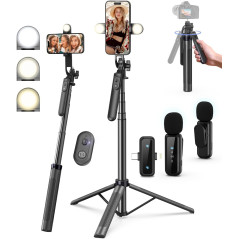 Kit Vlogging iPhone/Android 71 Selfie Stick Pro avec Lumière