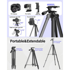 Vlogging Kit for iPhone/Android with Wireless Mic, Tripods, RGB Fill Light – YouTube & TikTok Starter Pack