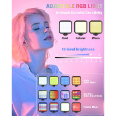 Complete Vlogging Kit for iPhone/Android with Mic, Tripod & RGB Light