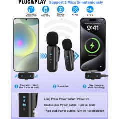 Kit Vlogging iPhone/Android avec Micro, Trépied et Lumière RGB