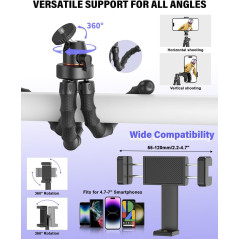 Complete Vlogging Kit for iPhone/Android with Mic, Tripod & RGB Light