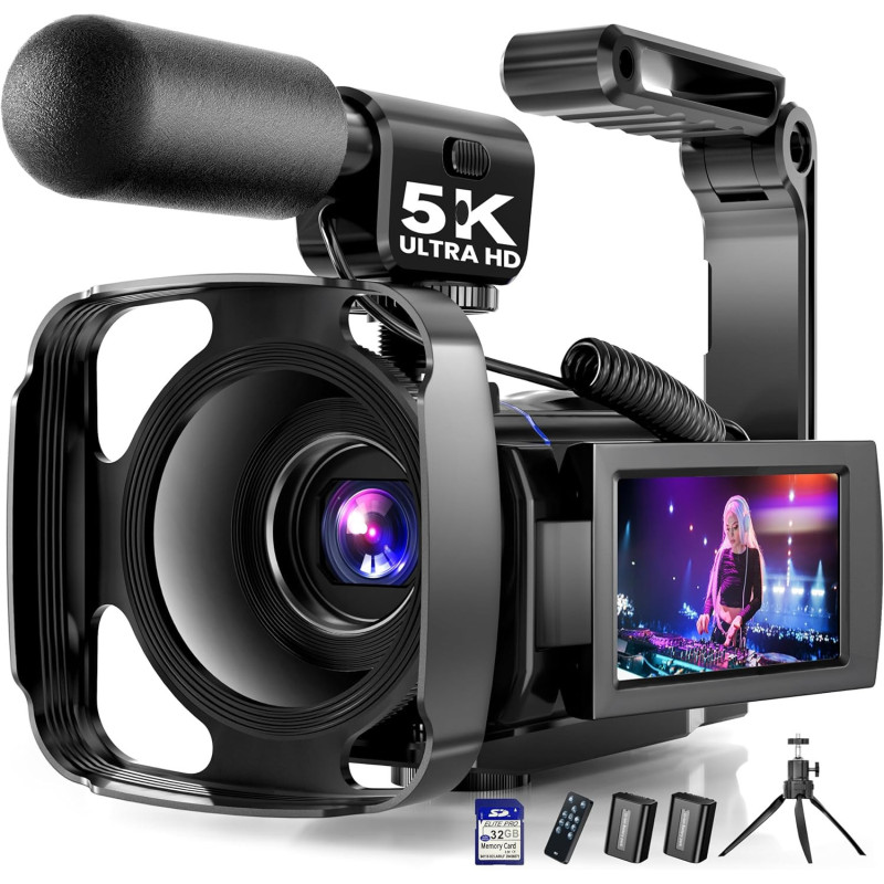 5K UHD Vlogging Camera 64MP with Night Vision, 16X Zoom & WiFi