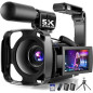 Caméra Vidéo 5K UHD 64MP Vlogging avec Écran Tactile Rotatif 3, Vision Nocturne IR, Zoom 16X, WiFi, 32GB, Microphone Caméra Vidéo 5K UHD 64MP Vlogging avec Écran Tactile Rotatif 3, Vision Nocturne IR, Zoom 16X, WiFi, 32GB, Microphone