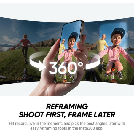 Insta360 X4 Air Starter Bundle - Caméra 360 8K légère 165g, Stick Invisible, Objectifs Remplaçables, Stabilisation FlowState
