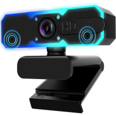 NBPOWER Webcam 1080P 60FPS avec Microphone, Lumière RGB, Autofocus, Compatible PC/Mac/Laptop