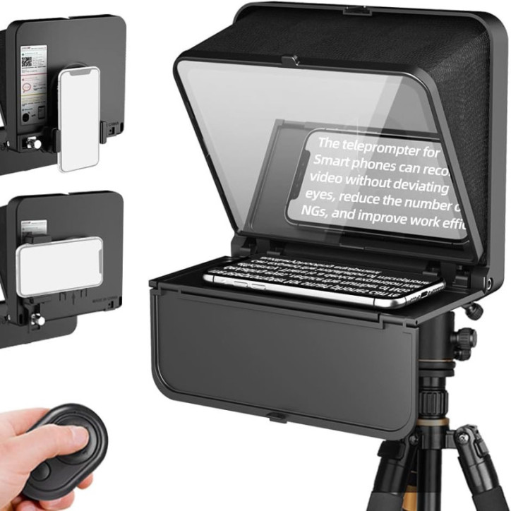 LENSGO TC7S Portable Mini Teleprompter for Phone with Remote, App Compatible for iPhone & Android LENSGO TC7S Portable Mini Teleprompter for Phone with Remote, App Compatible for iPhone & Android