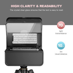 LENSGO TC7S Mini Portable Teleprompter for Phone with Remote & App