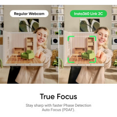 Insta360 Link 2C 4K Webcam with Auto Framing, HDR & AI Mic for Streaming