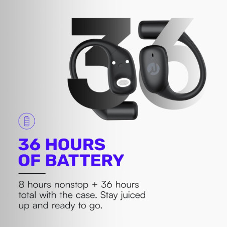 Raycon Essential Open Earbuds - Bluetooth 6.0, IPX4, 36h autonomie