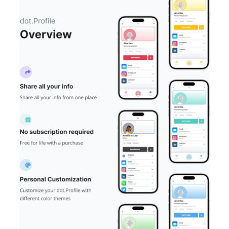 dot. Thin - Carte de Visite Digitale Compatible iPhone & Android