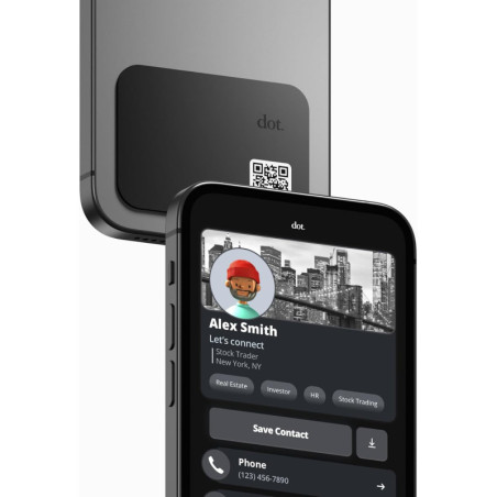 dot. Thin - Carte de visite numérique compatible iPhone & Android (Noir)