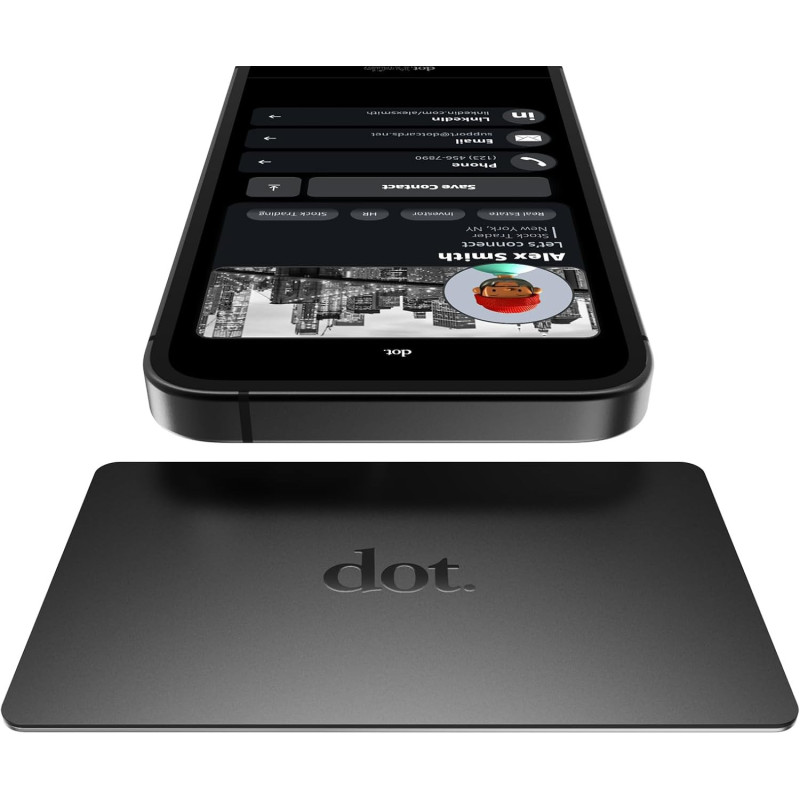 Dot.Card Metal Digital Business Card – Tap Compatible w/ iPhone & Android