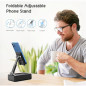 Support de téléphone pliable TechGlow avec enceinte Bluetooth et batterie externe – Cadeau anniversaire tech. Support de téléphone pliable TechGlow avec enceinte Bluetooth et batterie externe – Cadeau anniversaire tech.