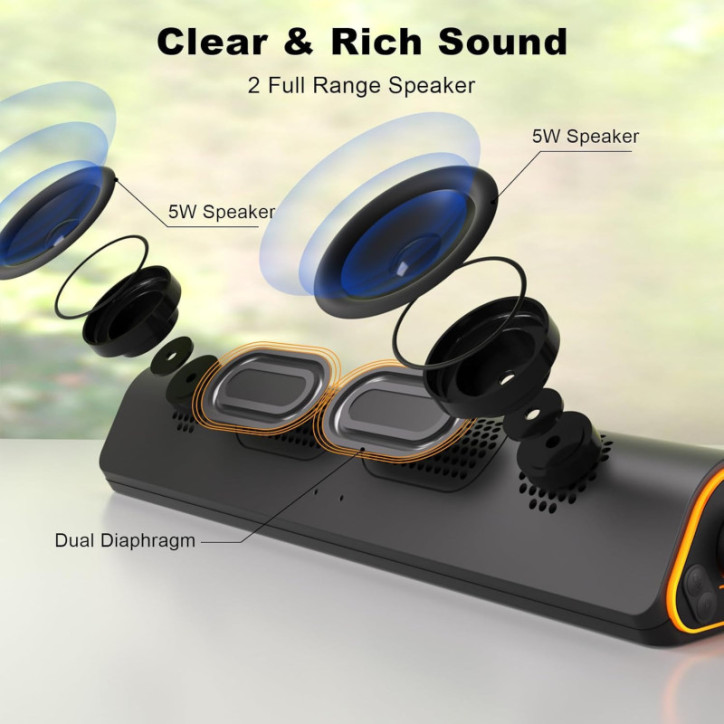 SOULION R50 Enceintes Bluetooth PC, Barre Son 3.5mm, USB Alimenté, LED Couleur, Son Surround SOULION R50 Enceintes Bluetooth PC, Barre Son 3.5mm, USB Alimenté, LED Couleur, Son Surround