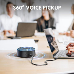 Haut-parleurs USB PC avec Microphone, Zoom Compatible, 2 Modes Sonore
