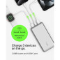 Belkin Power Bank 20000 mAh USB-C 15W, 1 USB-C + 2 USB-A, câble Type-C vers Type-A, Argent Belkin Power Bank 20000 mAh USB-C 15W, 1 USB-C + 2 USB-A, câble Type-C vers Type-A, Argent