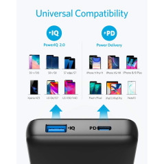 Power Bank Anker 20000mAh PD 18W pour iPhone & Samsung