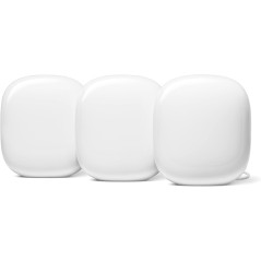 Google Nest WiFi Pro 6E - Système Wi-Fi Maillé Maison - Pack 3 - Couverture Totale - Vitesse Rapide - Snow