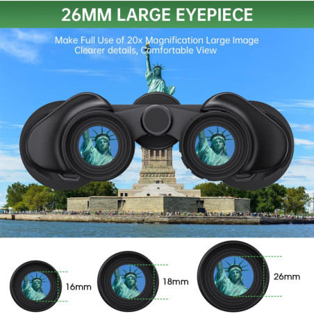 Jumelles Puissantes 20x50 Étanches avec Vision Nocturne pour Observation, Randonnée, Chasse, Cadeau Homme