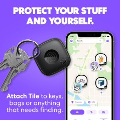 Tile Life360 Essentials 4-Pack - Bluetooth Trackers for Keys & Wallets