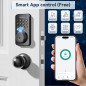 Serrure à empreinte digitale avec clavier, poignée, contrôle appli, verrouillage auto, installation facile, noir mat Serrure à empreinte digitale avec clavier, poignée, contrôle appli, verrouillage auto, installation facile, noir mat