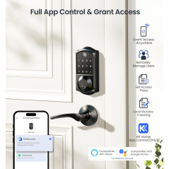 Serrure Biométrique Veise VE017 - Contrôle App, Sans Clé