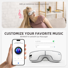 Massageur Yeux Chauffant avec Musique - Soulagement Migraine & Stress