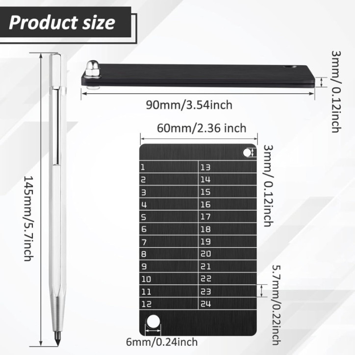 Hotop 2 Portefeuilles Crypto + 1 Stylo Marqueur Métal, Stockage Froid Compatible Bip39 (Noir)