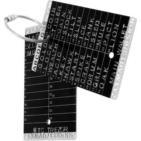 Crypto Seed Bank - Coffret Acier Gravé Précis - Stockage Sécurisé Bitcoin - 2 Cartes 24 Mots - Cold Wallet