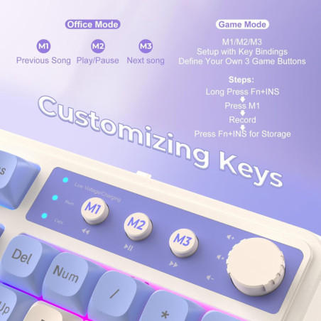 Clavier Gaming AULA 99 RGB Tri-Mode USB-C avec Pavé Numérique