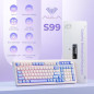 Clavier AULA 99 touches Tri-Mode Bluetooth/2.4GHz/USB-C RGB rétroéclairage media knob pour gaming - Violet Clavier AULA 99 touches Tri-Mode Bluetooth/2.4GHz/USB-C RGB rétroéclairage media knob pour gaming - Violet