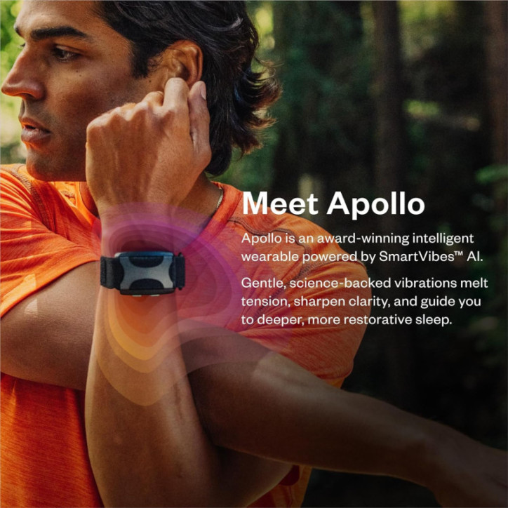 Apollo Neuro Wearable with 12-Month SmartVibes AI – Sleep Aid, Stress Relief & Focus Boost (Twilight)
