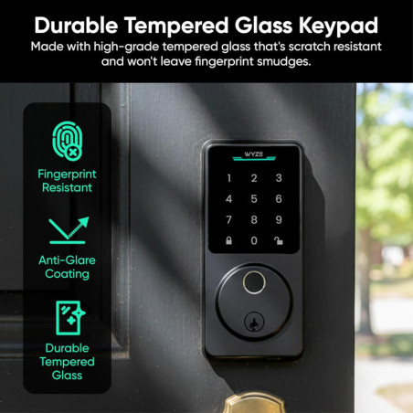 Wyze Auto-Lock Bolt v2 - Serrure Intelligente Sans Clé à Empreinte, Wi-Fi, Auto-Verrouillage, 8 Mois Batterie