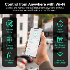 Wyze Auto-Lock Bolt v2: Fingerprint Keyless Smart Deadbolt Lock with Wi-Fi