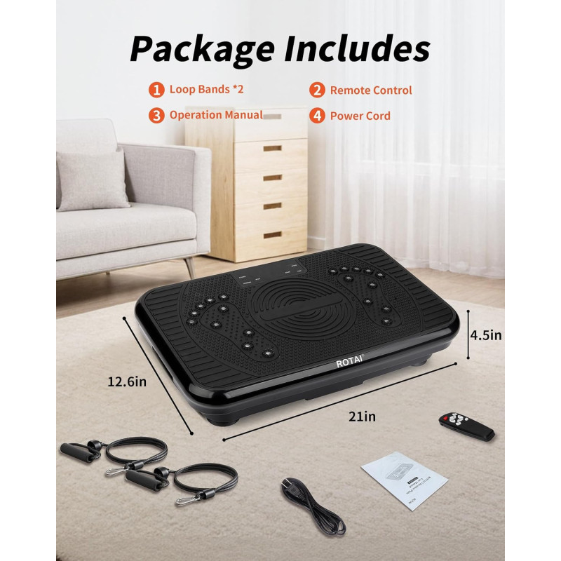 Shake Plate Vibration Machine for Lymphatic Drainage & Weight Loss, 400 lbs Capacity