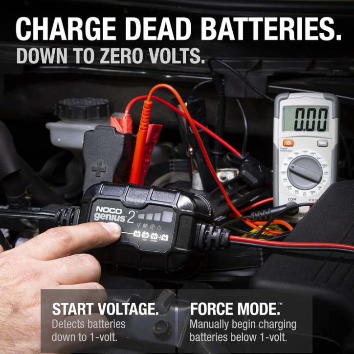Chargeur intelligent NOCO GENIUS2 2A 6V/12V pour batteries plomb et lithium avec protection avancée Chargeur intelligent NOCO GENIUS2 2A 6V/12V pour batteries plomb et lithium avec protection avancée