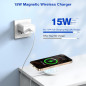 Chargeur Sans Fil Magnétique Apple MFi 15W 6FT pour iPhone 16/15/14/13/12 et AirPods Pro Chargeur Sans Fil Magnétique Apple MFi 15W 6FT pour iPhone 16/15/14/13/12 et AirPods Pro