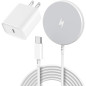 Chargeur Sans Fil Magnétique Apple MFi 15W 6FT pour iPhone 16/15/14/13/12 et AirPods Pro Chargeur Sans Fil Magnétique Apple MFi 15W 6FT pour iPhone 16/15/14/13/12 et AirPods Pro