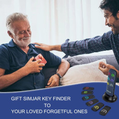 Simjar Key Finder with 131ft Range & Thin Receivers, 80dB+ Alarm