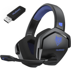 Casque Gaming Sans Fil NUBWO Bluetooth, 100h Batterie, Micro, Compatible PS5/PS4/PC - Bleu