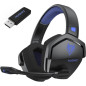 NUBWO Wireless Gaming Headset with Mic for PS5/PS4/PC, 100H Battery, 23ms Sync, Triple Mode - Blue NUBWO Wireless Gaming Headset with Mic for PS5/PS4/PC, 100H Battery, 23ms Sync, Triple Mode - Blue